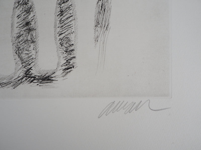 ARMAN : Accumulation de cordiers dans un violon, Gravure originale signée