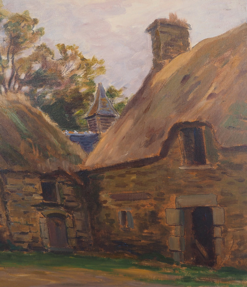 Charles WISLIN : Cour de ferme à Nemours, Huile sur toile signée