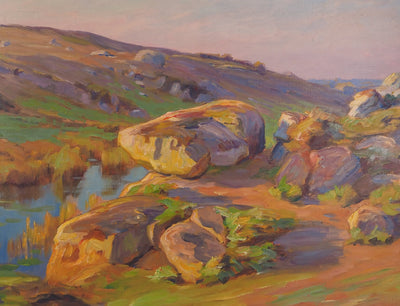 Charles WISLIN : Lac au coucher de soleil, Huile sur toile signée