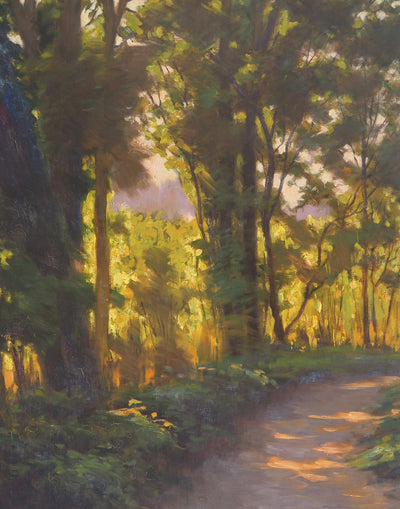 Charles WISLIN : Jeux de lumière en forêt, Huile sur toile signée