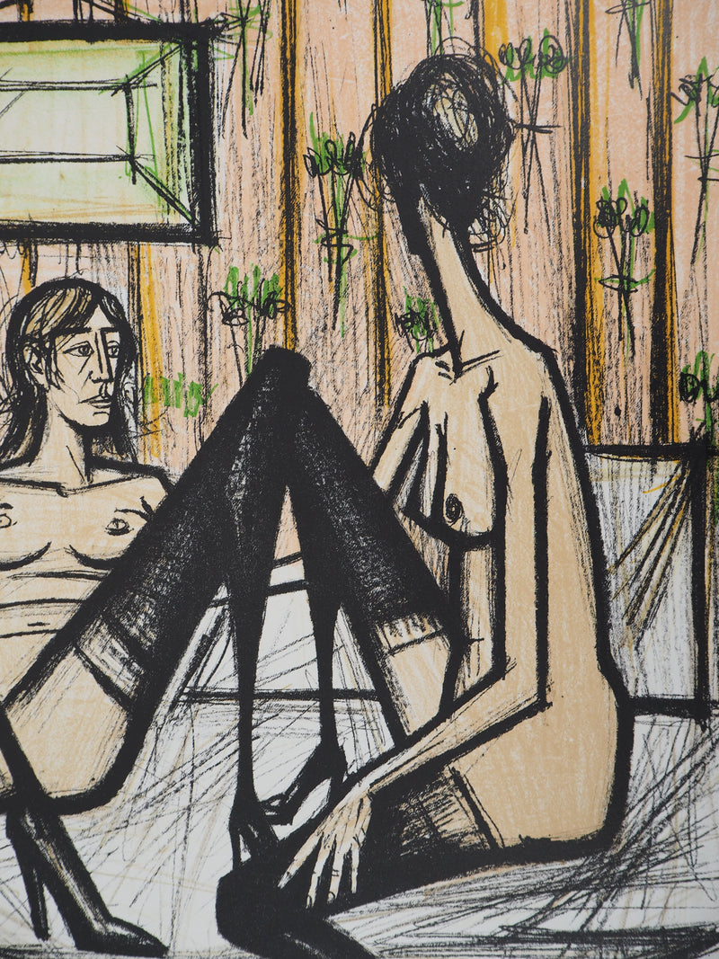 Bernard BUFFET : Deux femmes sur un lit, Lithographie originale (photo de détail 5) - Crédit photo : Galerie Art.Paris