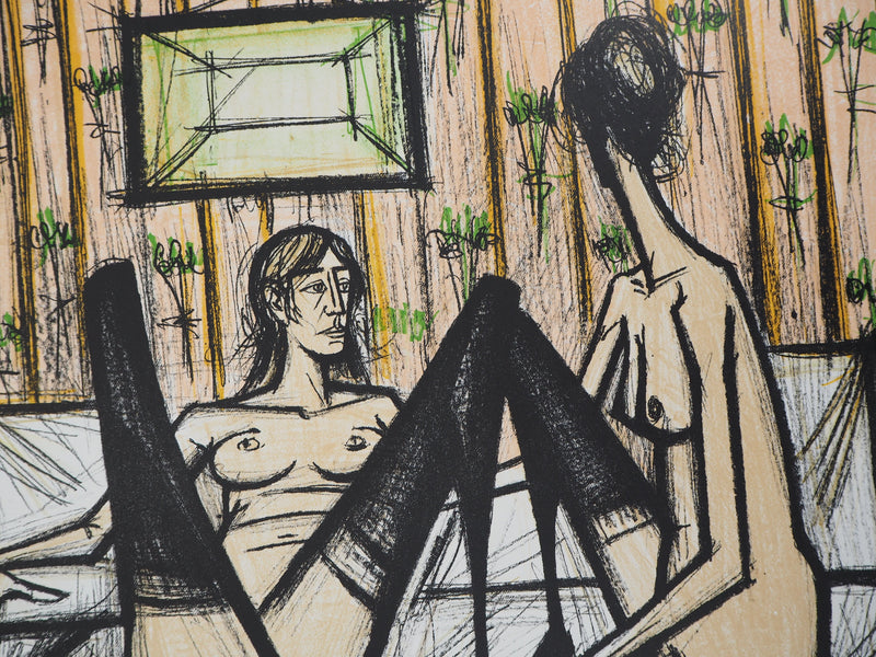 Bernard BUFFET : Deux femmes sur un lit, Lithographie originale (photo de détail 6) - Crédit photo : Galerie Art.Paris