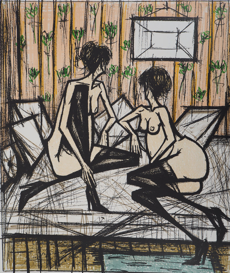 Bernard BUFFET : Nus sur un sofa, Lithographie originale (photo de détail 3) - Crédit photo : Galerie Art.Paris