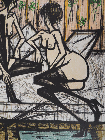 Bernard BUFFET : Nus sur un sofa, Lithographie originale (photo de détail 5) - Crédit photo : Galerie Art.Paris