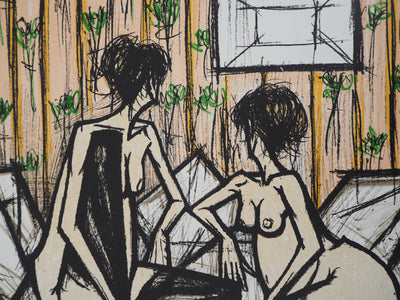 Bernard BUFFET : Nus sur un sofa, Lithographie originale (photo de détail 6) - Crédit photo : Galerie Art.Paris