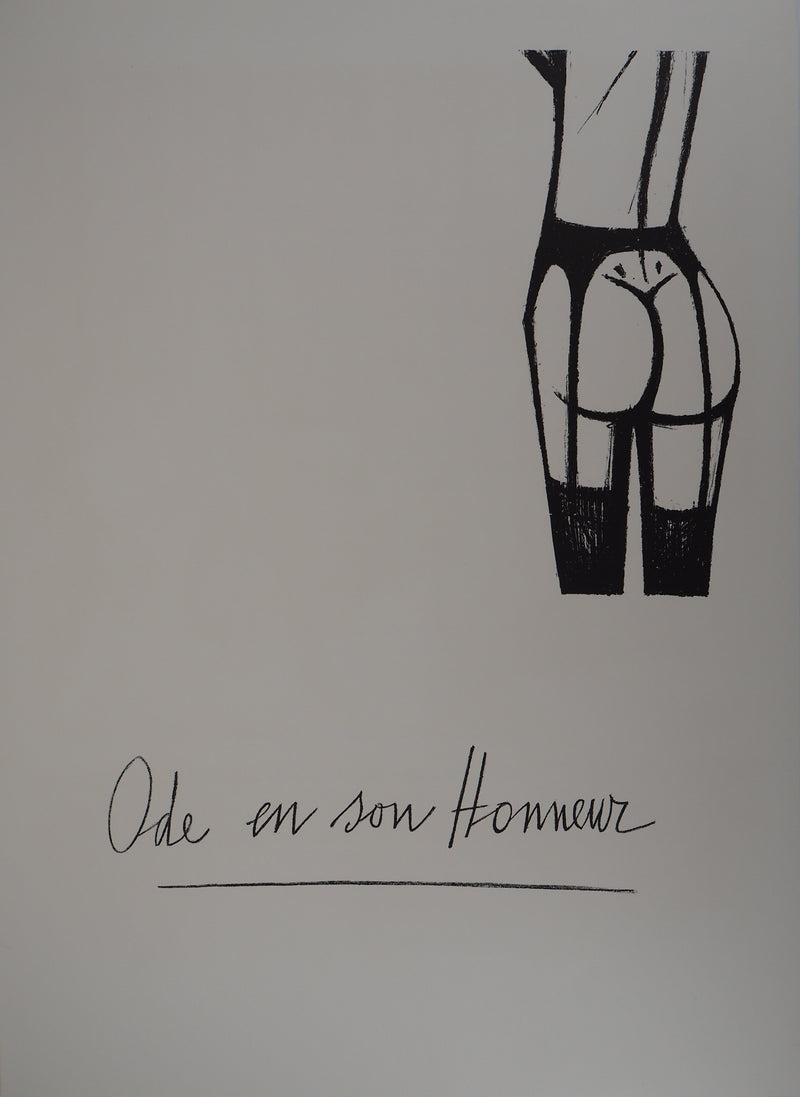 Bernard BUFFET : Ode en son honneur, les jarretelles, Lithographie originale (vue générale) - Crédit photo : Galerie Art.Paris