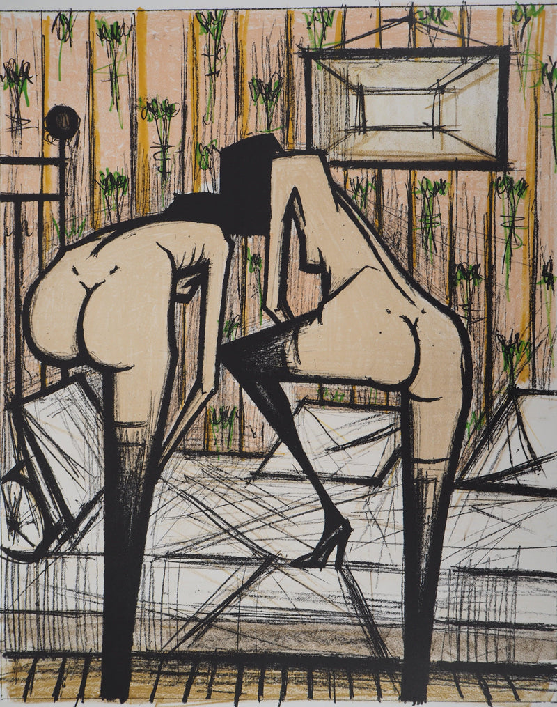 Bernard BUFFET : Nus ajustant leurs bas, Lithographie originale (photo de détail 3) - Crédit photo : Galerie Art.Paris