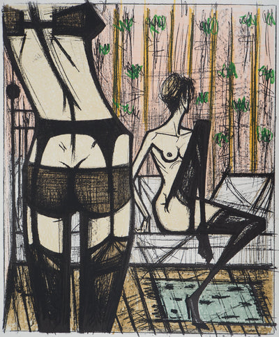 Bernard BUFFET : Nus en jarretelles, Lithographie originale (photo de détail 3) - Crédit photo : Galerie Art.Paris