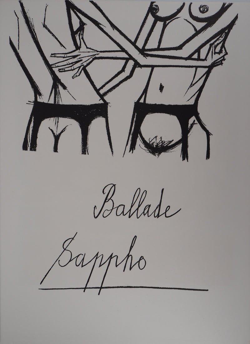 Bernard BUFFET : Nus enlacés, Ballade de Sappho, Lithographie originale (vue générale) - Crédit photo : Galerie Art.Paris