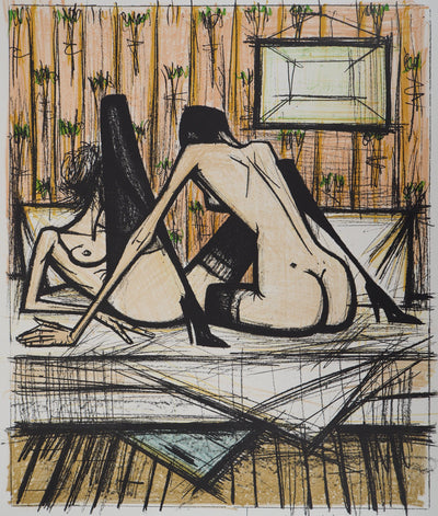 Bernard BUFFET : Les amies de Sappho, Lithographie originale (photo de détail 3) - Crédit photo : Galerie Art.Paris