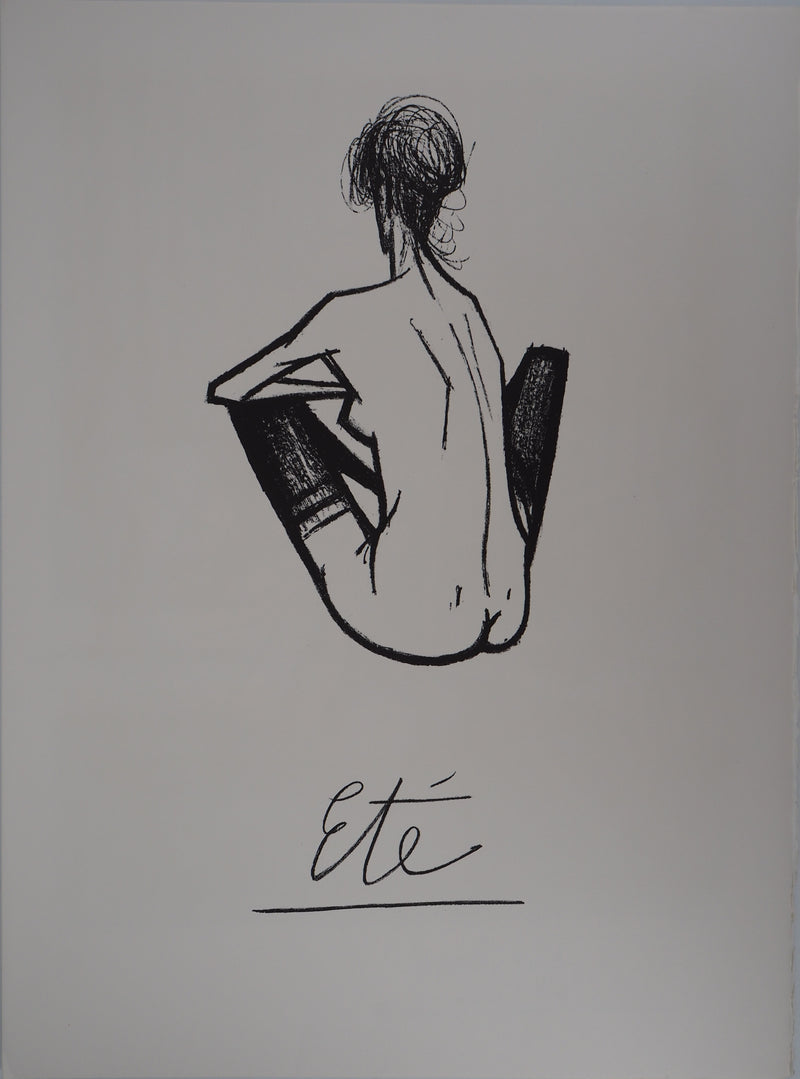 Bernard BUFFET : Nu assis, Eté, Lithographie originale (vue générale) - Crédit photo : Galerie Art.Paris