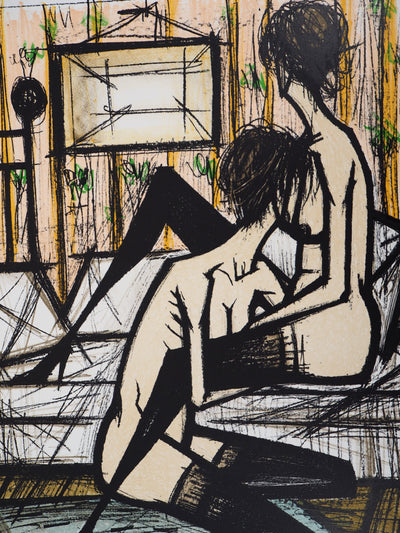 Bernard BUFFET : Les amantes enlacées, Lithographie originale (photo de détail 4) - Crédit photo : Galerie Art.Paris