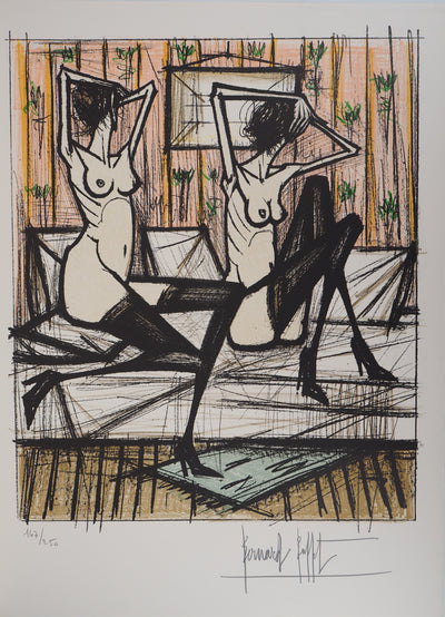 Bernard BUFFET : Amantes s'étirant, Lithographie originale (vue générale) - Crédit photo : Galerie Art.Paris