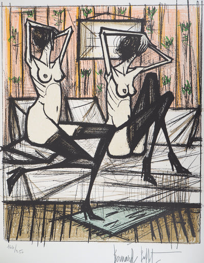 Bernard BUFFET : Amantes s'étirant, Lithographie originale (photo de détail 3) - Crédit photo : Galerie Art.Paris