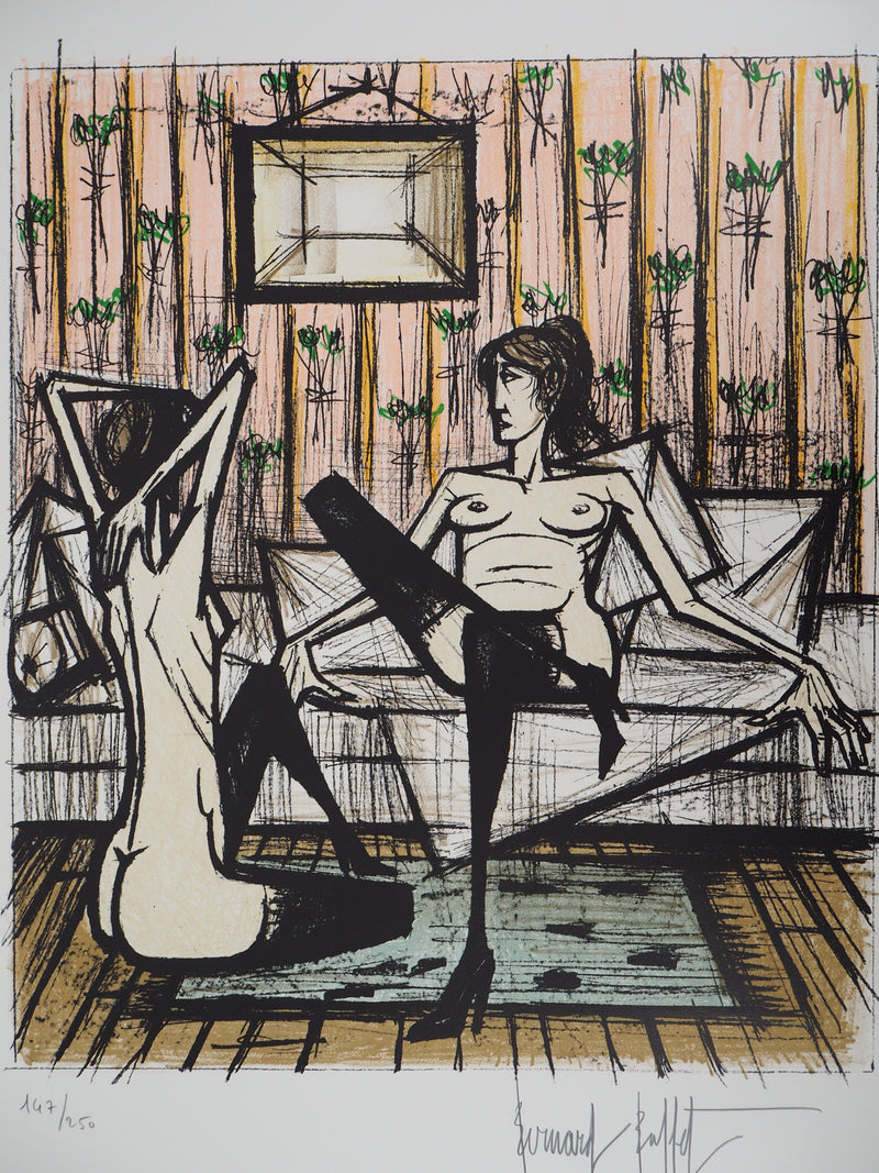 Bernard BUFFET : Amantes se délassant, Lithographie originale (photo de détail 3) - Crédit photo : Galerie Art.Paris