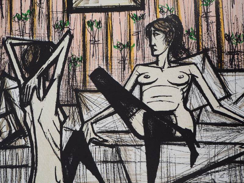 Bernard BUFFET : Amantes se délassant, Lithographie originale (photo de détail 6) - Crédit photo : Galerie Art.Paris