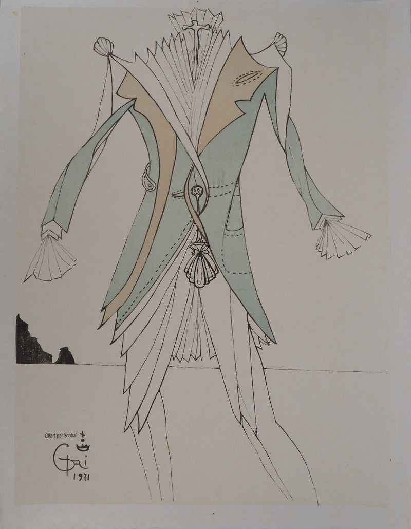 Salvador DALI : Scarab Costumes : le Chambellan de Saint Jacques de Compostelle, Lithographie originale (vue générale) - Crédit photo : Galerie Art.Paris