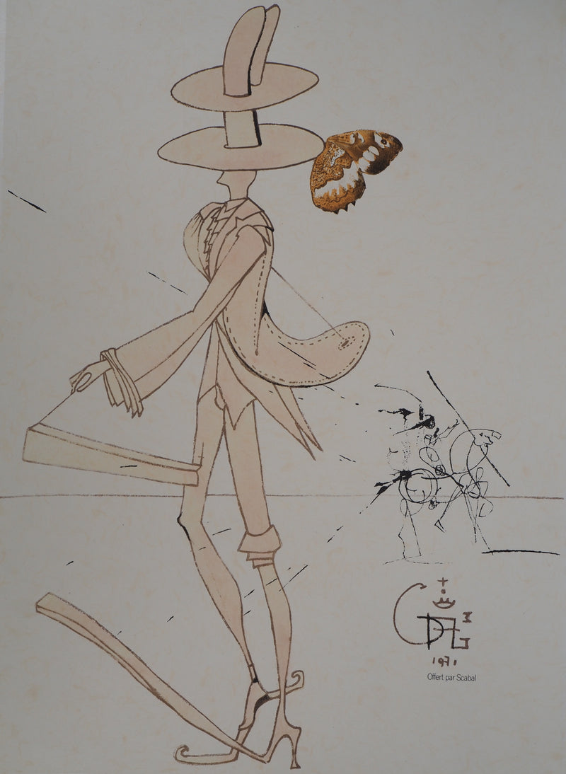 Salvador DALI : Scarab Costumes : le parfait dandy, Lithographie originale (photo de détail 3) - Crédit photo : Galerie Art.Paris