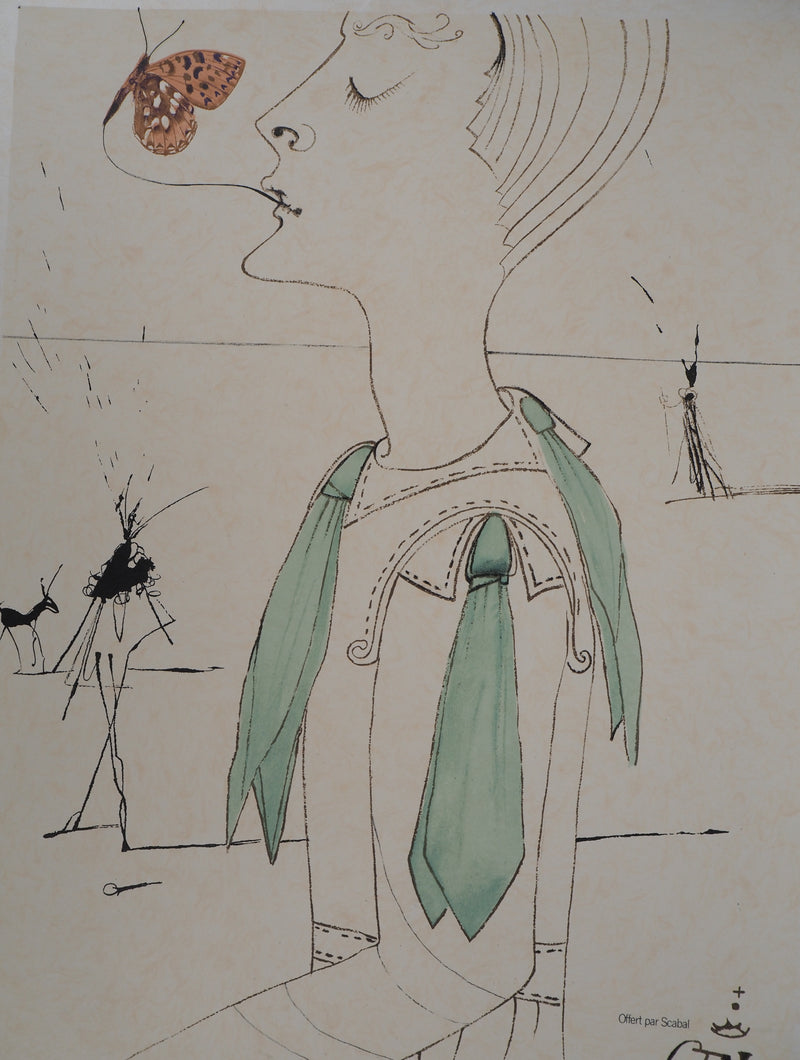 Salvador DALI : Scarab Costumes : Costume surréaliste aux quatre cravates, Lithographie originale (photo de détail 3) - Crédit photo : Galerie Art.Paris
