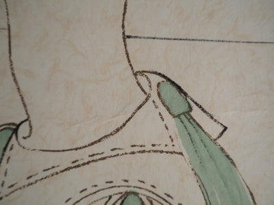 Salvador DALI : Scarab Costumes : Costume surréaliste aux quatre cravates, Lithographie originale (photo de détail 7) - Crédit photo : Galerie Art.Paris