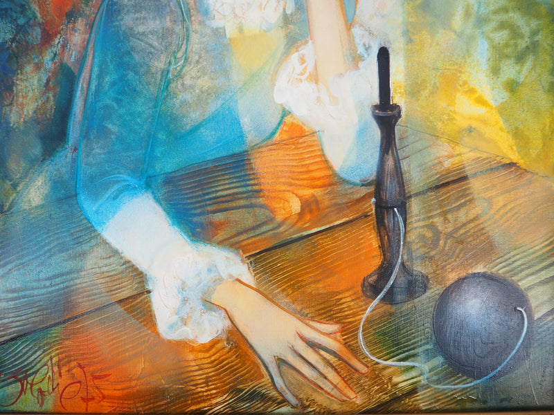 AF Jean, Baptiste VALADIÉ: First meeting, you, Oil on canvas signed