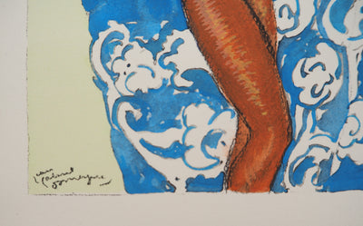 Jean-Gabriel DOMERGUE : Tahiti, nu joyeux, Lithographie originale signée