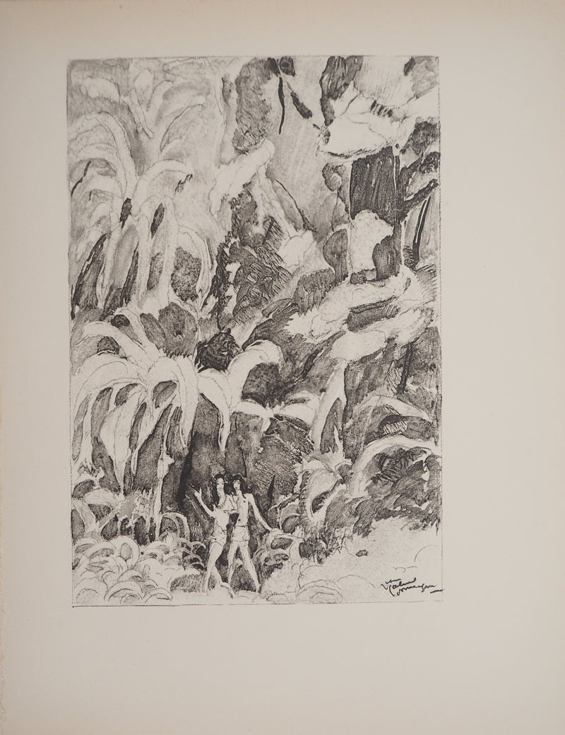 Jean-Gabriel DOMERGUE : Tahitiennes surprises, Lithographie originale signée