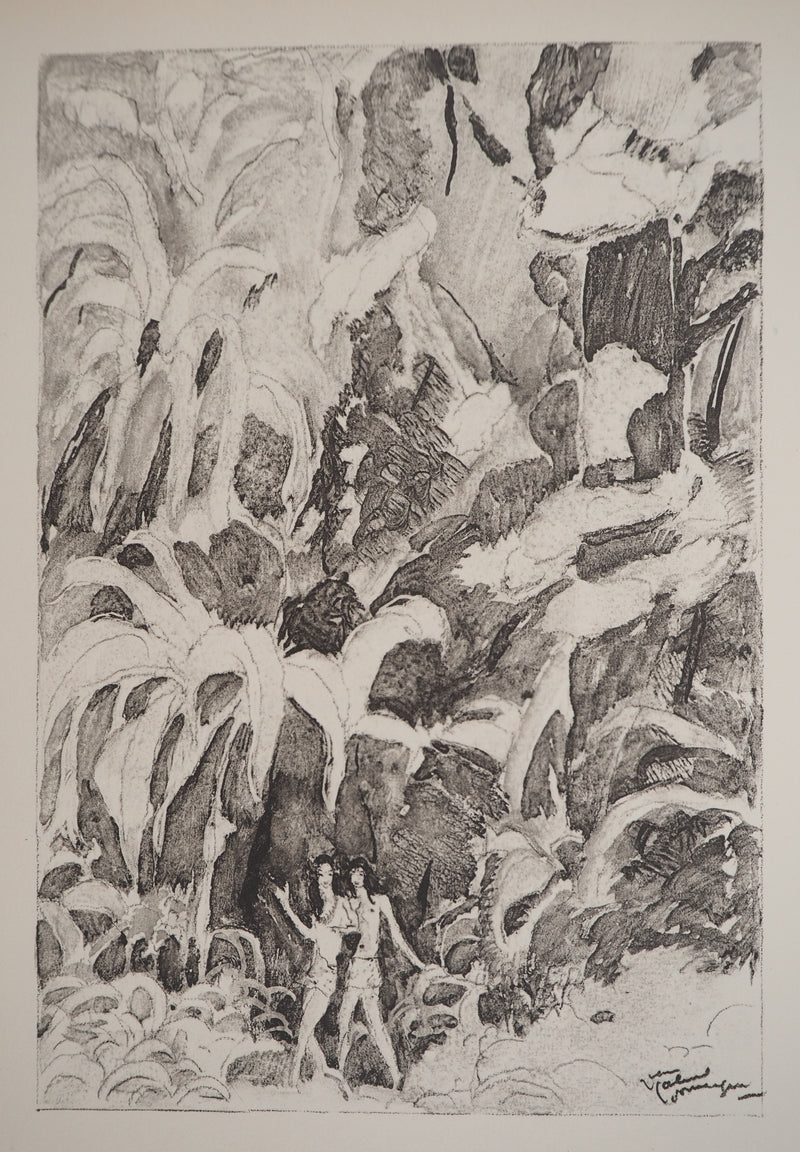 Jean-Gabriel DOMERGUE : Tahitiennes surprises, Lithographie originale signée
