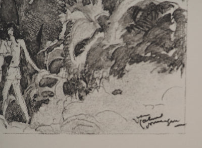 Jean-Gabriel DOMERGUE : Tahitiennes surprises, Lithographie originale signée