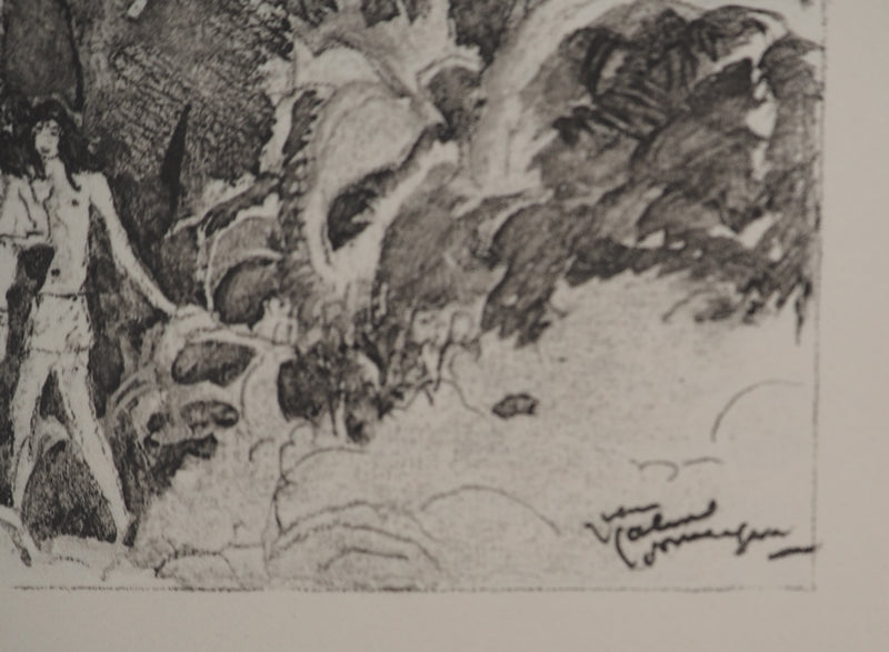 Jean-Gabriel DOMERGUE : Tahitiennes surprises, Lithographie originale signée