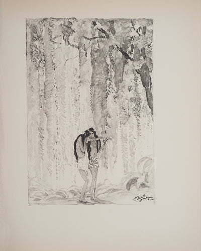 Jean-Gabriel DOMERGUE : Tahiti, les deux amies, Lithographie originale signée