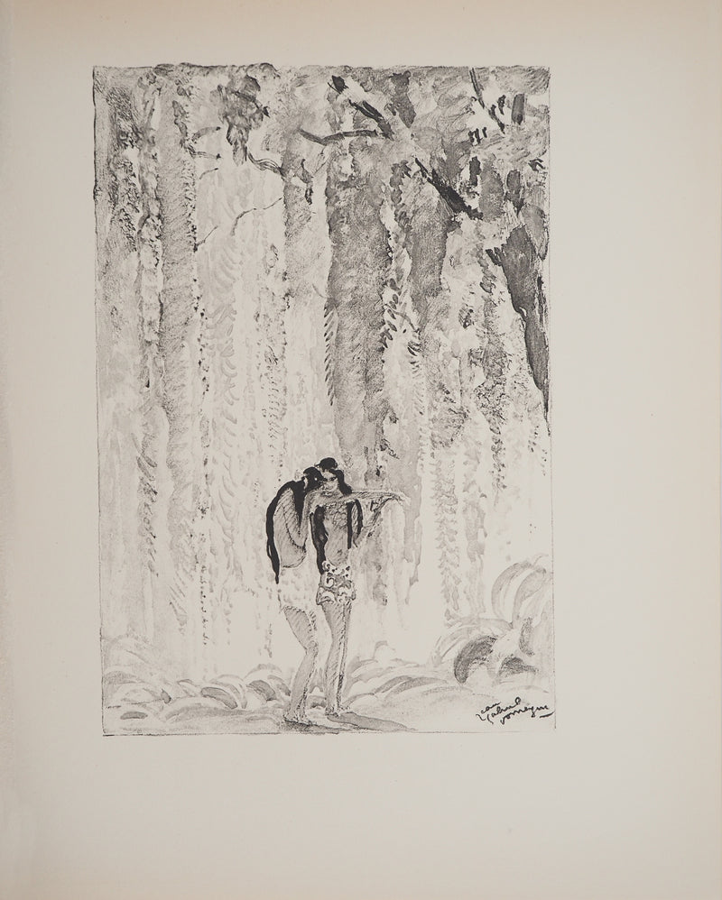 Jean-Gabriel DOMERGUE : Tahiti, les deux amies, Lithographie originale signée
