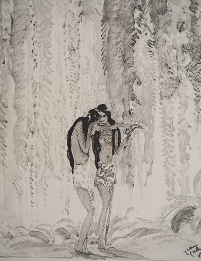 Jean-Gabriel DOMERGUE : Tahiti, les deux amies, Lithographie originale signée