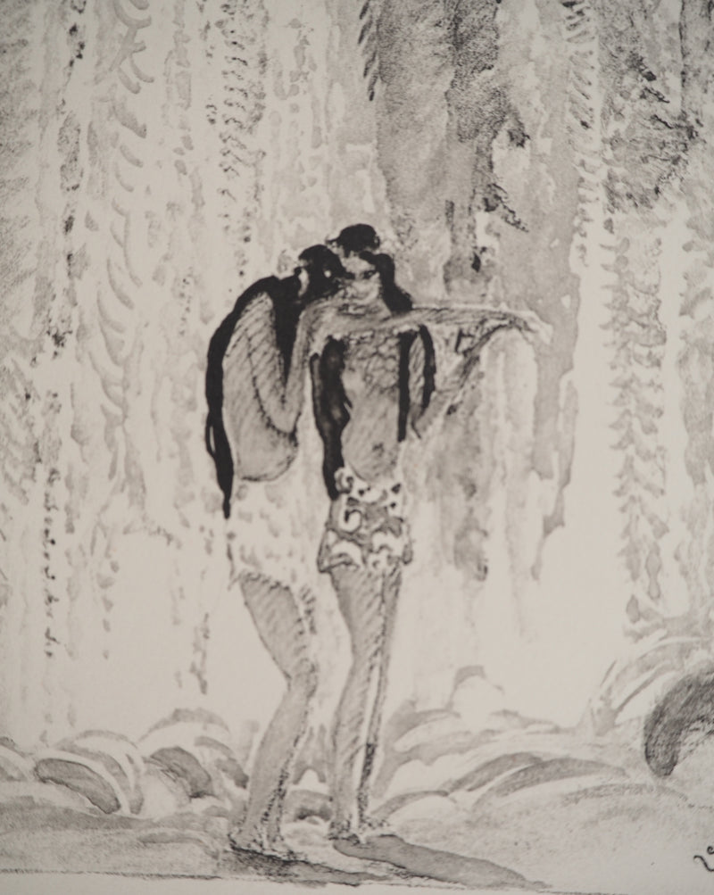Jean-Gabriel DOMERGUE : Tahiti, les deux amies, Lithographie originale signée