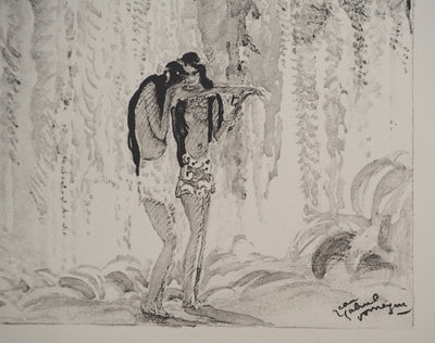 Jean-Gabriel DOMERGUE : Tahiti, les deux amies, Lithographie originale signée
