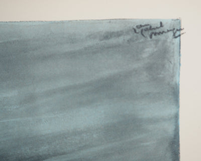 Jean-Gabriel DOMERGUE : Tahiti, nu se baignant dans un lagon, Lithographie originale signée