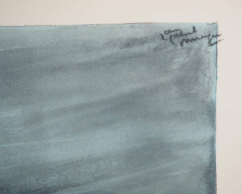 Jean-Gabriel DOMERGUE : Tahiti, nu se baignant dans un lagon, Lithographie originale signée