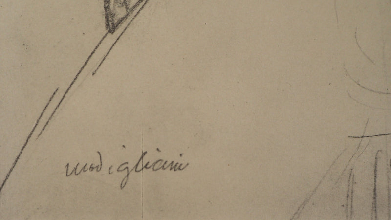 Amedeo MODIGLIANI : Jeune homme assis, Lithographie signée