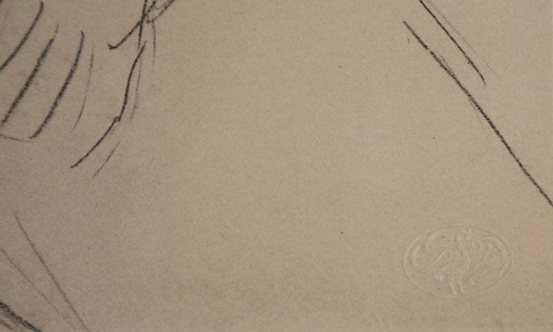 Amedeo MODIGLIANI : Jeune homme assis, Lithographie signée