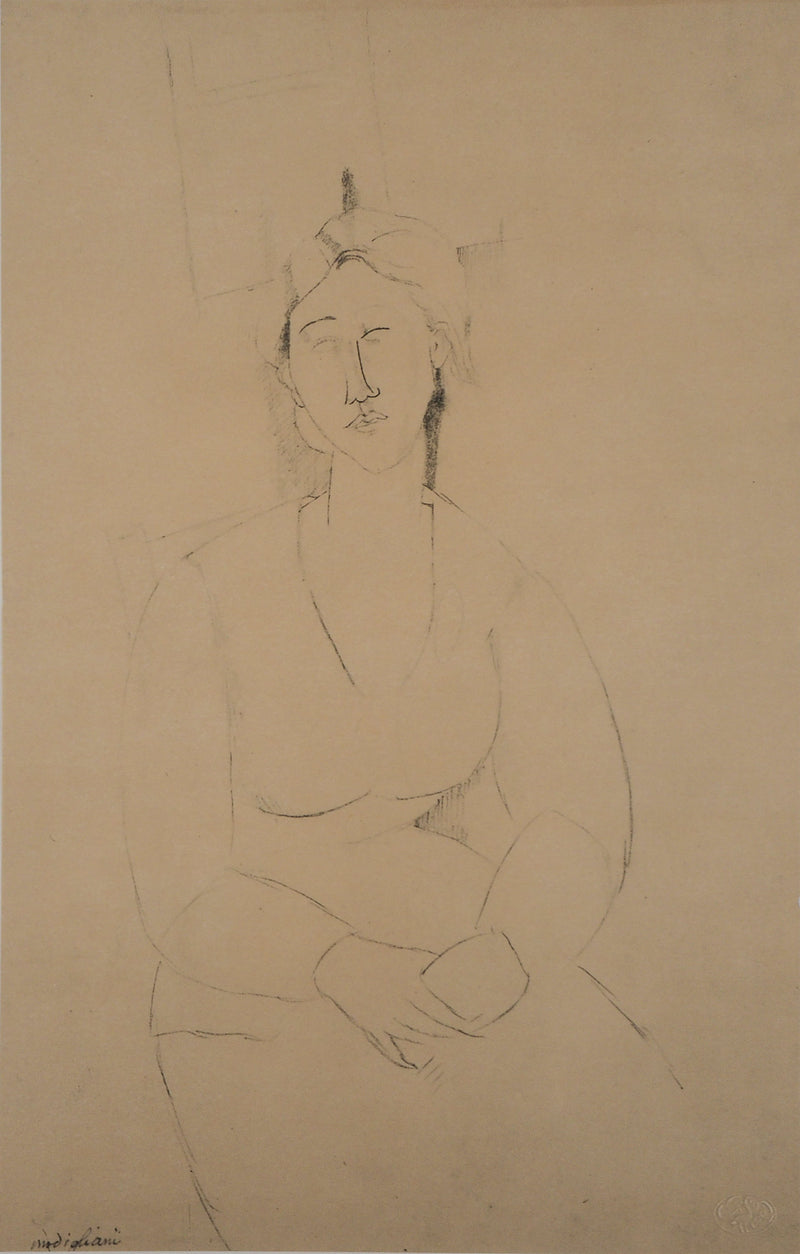 Amedeo MODIGLIANI : Femme assise, Lithographie signée