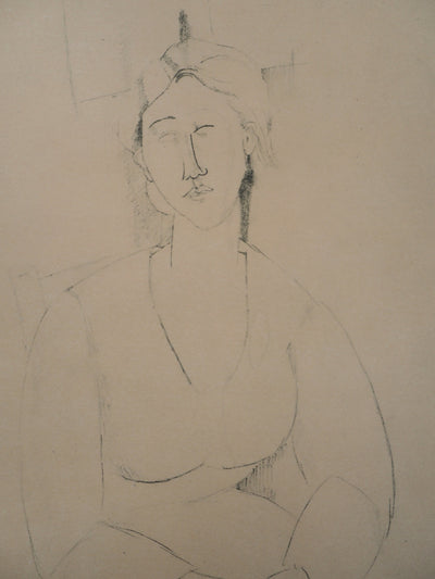 Amedeo MODIGLIANI : Femme assise, Lithographie signée