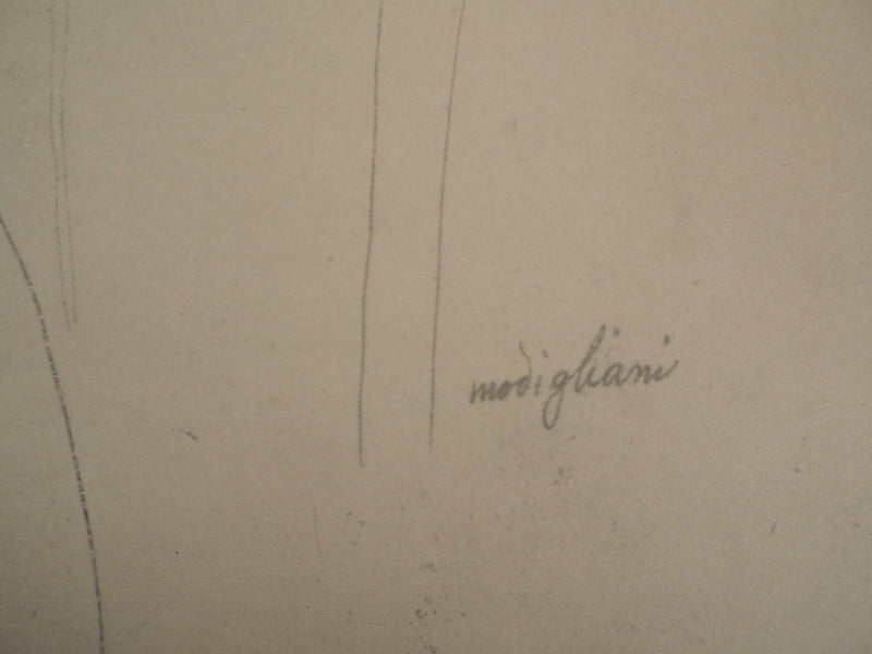 Amedeo MODIGLIANI : Femme à la chaise, Lithographie signée