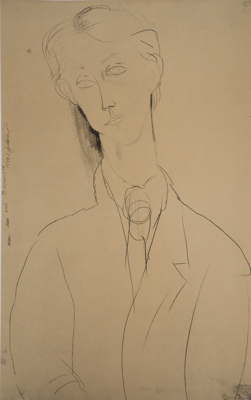 Amedeo MODIGLIANI : Jeune homme élégant, Lithographie