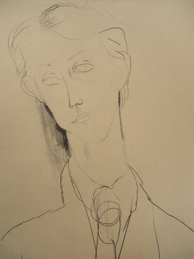 Amedeo MODIGLIANI : Jeune homme élégant, Lithographie