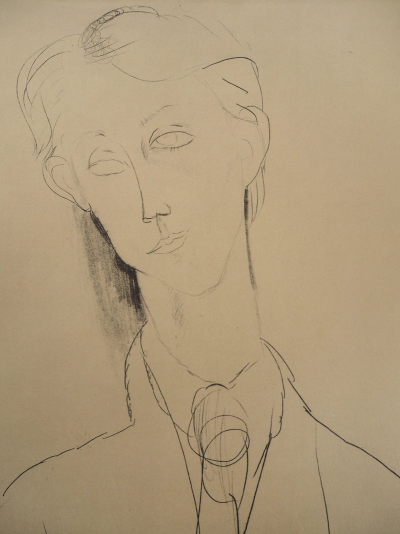 Amedeo MODIGLIANI : Jeune homme élégant, Lithographie