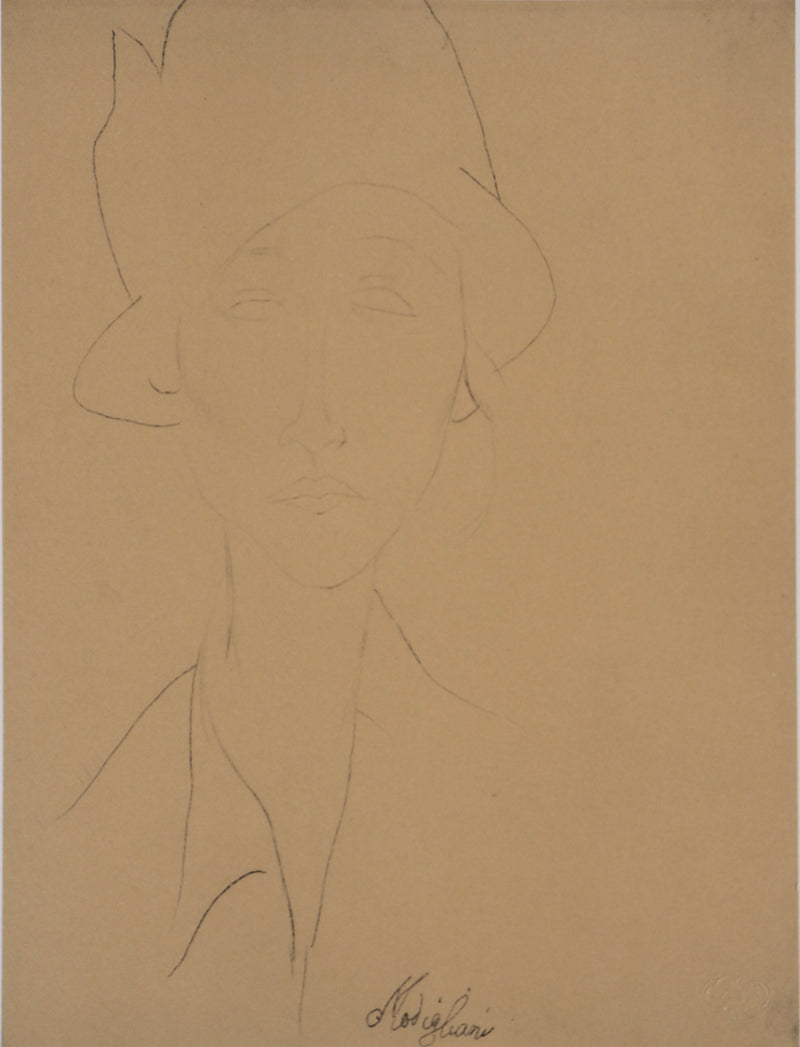 Amedeo MODIGLIANI : Femme élégante, Lithographie signée