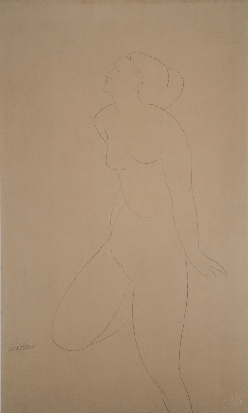 Amedeo MODIGLIANI : Nu rêveur, Lithographie signée
