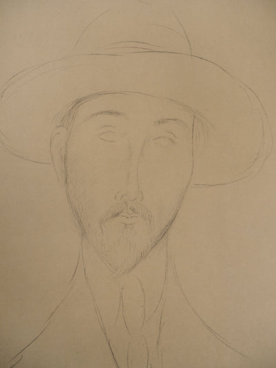Afbr Amedeo MODIGLIANI: Portrait of Paul Guillaume, Lithograph, 1959