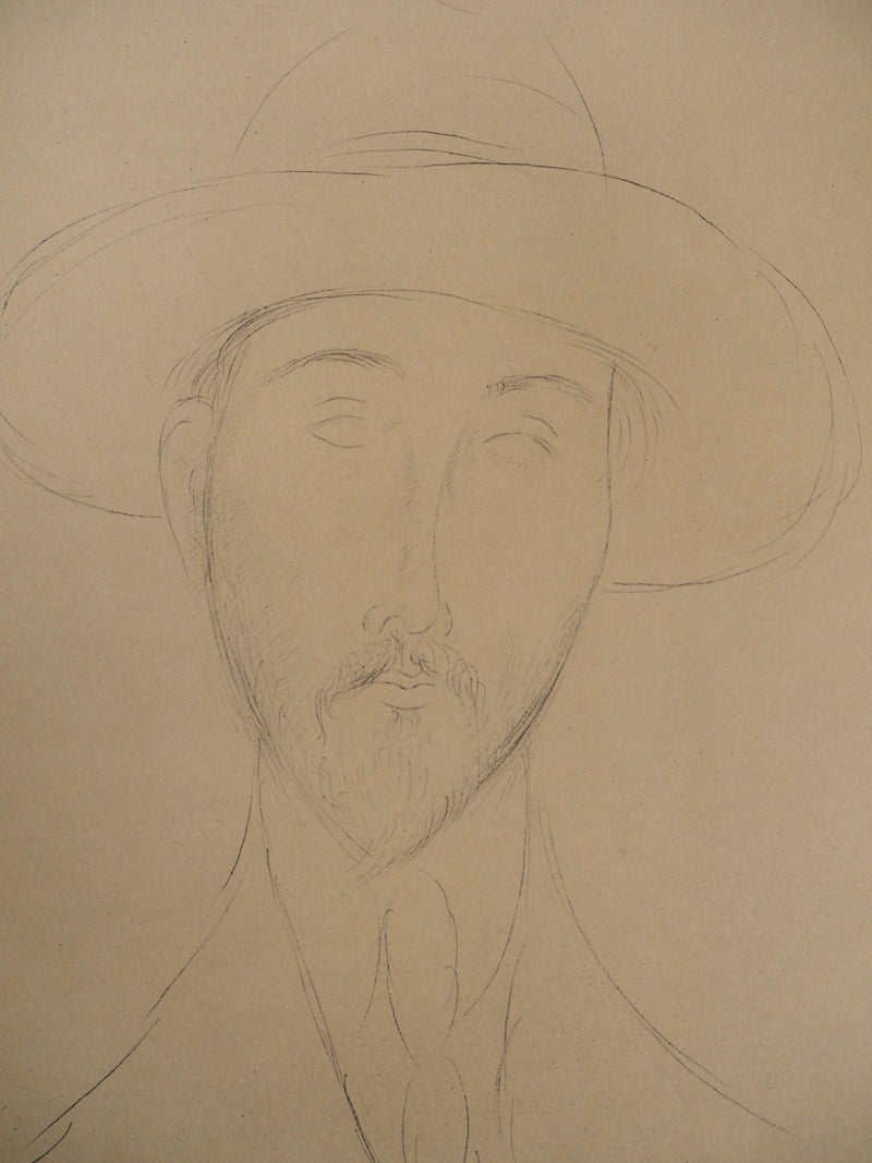 Afbr Amedeo MODIGLIANI: Portrait of Paul Guillaume, Lithograph, 1959