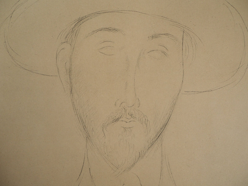 Afbr Amedeo MODIGLIANI: Portrait of Paul Guillaume, Lithograph, 1959